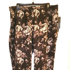 French Laundry silky rose print pants 3x